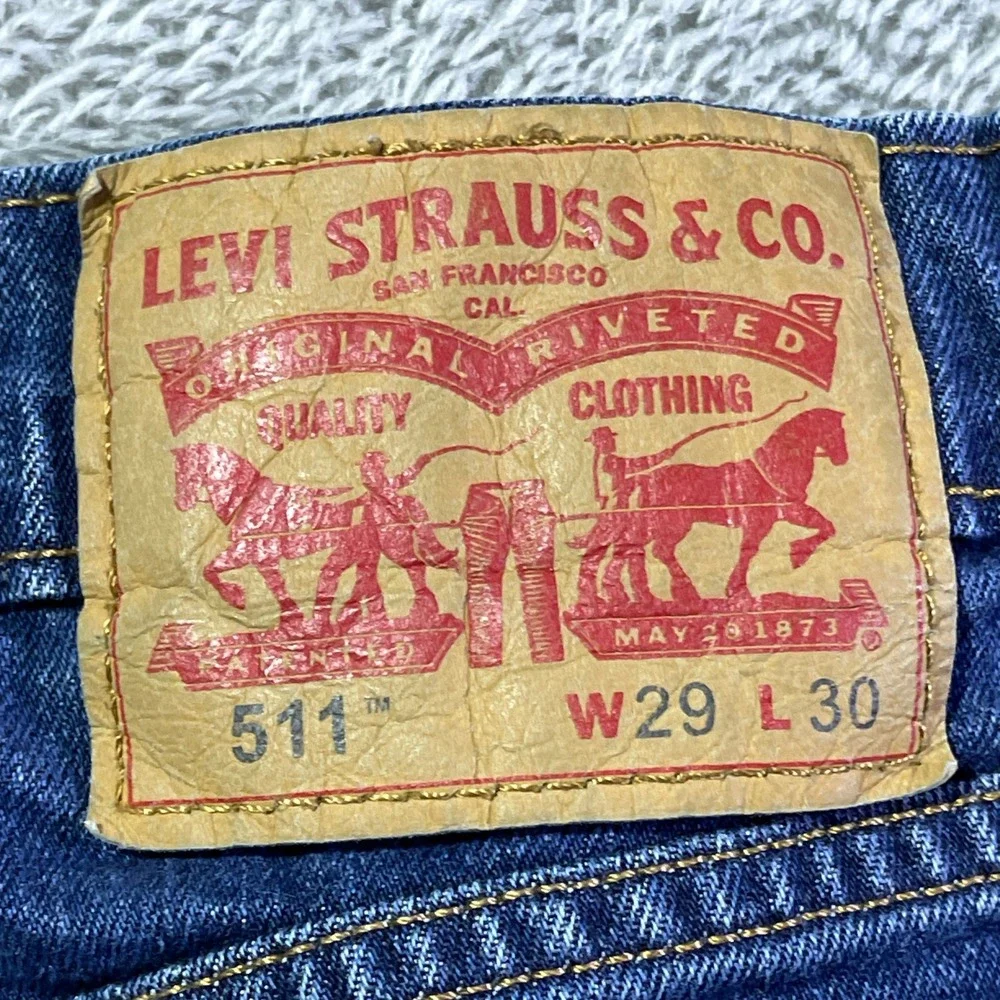 Levi's 511 Slim Fit Jeans Men's‎ W29 L30 Dark Wash Denim Everyday Casual Outdoor